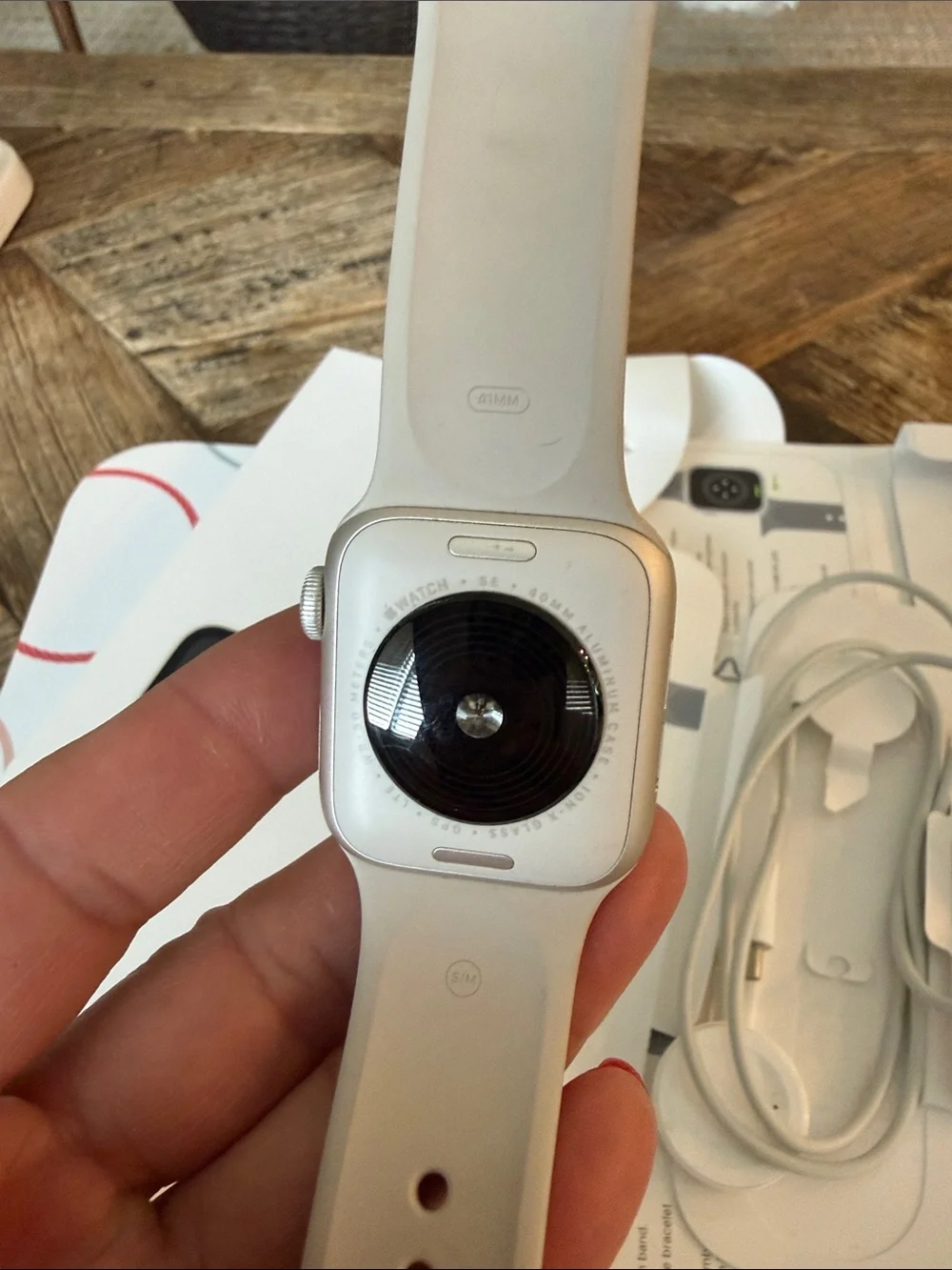 Silver Smartwatch with Light Gray Sport Band